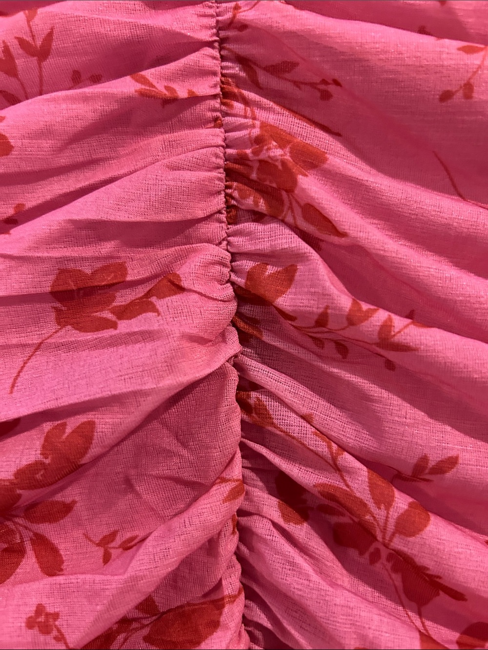 Pink Floral Ruffle Ruched Mini Dress - Homecoming - Picture 12 of 14